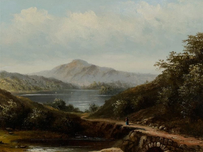 1819 - Arthur Gilbert - Rovine sul lago Ullswater - dettaglio